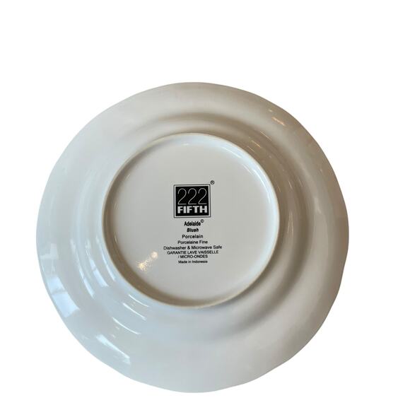 222 Fifth Adelaide Blush Porcelain Salad Plates 8.5in Floral Set of 4 New - Picture 3 of 16